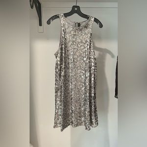 Silver sparkly shift dress